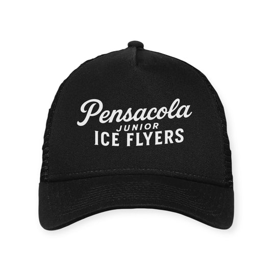 Pensacola Junior Ice Flyers Script New Era Trucker Hat
